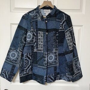 Karen Hart Jacket Blue Black Women's‎ XL